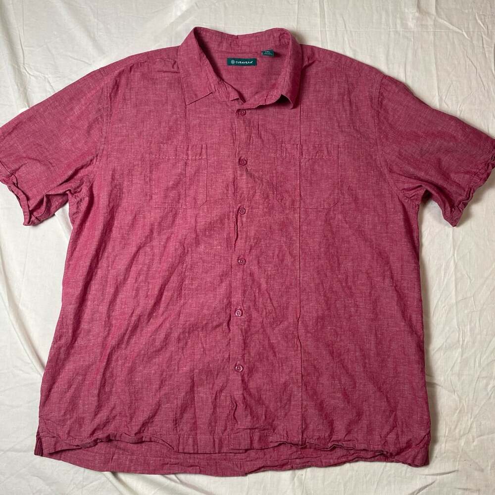 Cubavera Red Short Sleeve Button Down Casual Shirt XXL (1365)